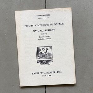 1973 Lathrop C Harper Catalogue 211 Natural History Medicine Science Botany